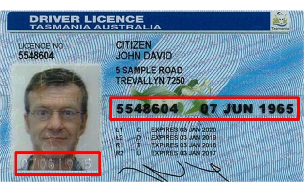 Tazmania Driver Licence